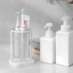 Toothbrush Holders with Drain Tray, Hanging Toothbrush and Toothpaste Holder Organizer Bathroom Caddy Countertop for Toothpaste, Razors, Electric Toothbrush, Clear