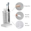 Toothbrush Holders with Drain Tray, Hanging Toothbrush and Toothpaste Holder Organizer Bathroom Caddy Countertop for Toothpaste, Razors, Electric Toothbrush, Clear