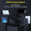 2.4GHz Wireless Gaming Headset with Mic for PS5, PS4, PC, Mac, Playstation 4 5, Bluetooth Gaming Headset with Flip Microphone, Gaming Headphones for Laptop Computer, Black