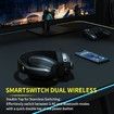 2.4GHz Wireless Gaming Headset with Mic for PS5, PS4, PC, Mac, Playstation 4 5, Bluetooth Gaming Headset with Flip Microphone, Gaming Headphones for Laptop Computer, Black