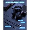 Gaming Headset with Microphone, Gaming Headphones Compatible for PS4 PS5 PC with RGB Lights, Playstation Headset with Noise Reduction 7.1 Surround Sound Over Ear and Wired 3.5mm Jack (Black)