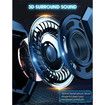 Gaming Headset with Microphone, Gaming Headphones Compatible for PS4 PS5 PC with RGB Lights, Playstation Headset with Noise Reduction 7.1 Surround Sound Over Ear and Wired 3.5mm Jack (Black)