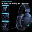 Wireless Gaming Headset with Detachable Noise Cancelling Microphone, 2.4G Bluetooth USB 3.5mm Wired Jack 3 Modes Wireless Gaming Headphones for PC, PS4, PS5, Mac, Switch, Phone, Tablet