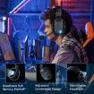 Wireless Gaming Headset with Detachable Noise Cancelling Microphone, 2.4G Bluetooth USB 3.5mm Wired Jack 3 Modes Wireless Gaming Headphones for PC, PS4, PS5, Mac, Switch, Phone, Tablet