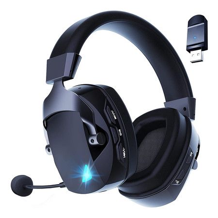Wireless Gaming Headset with Detachable Noise Cancelling Microphone, 2.4G Bluetooth  USB  3.5mm Wired Jack 3 Modes Wireless Gaming Headphones for PC, PS4, PS5, Mac, Switch, Phone, Tablet