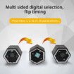 Hexagon Flip Timer Mutable Countdown Timers with LED Display 15 Seconds Long Prompt Office Hours Reminder for Classroom Kids Learning-Black