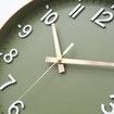 Silent Wall Clock Battery Operated 12 Inch Non Ticking Modern Living Room Bedroom Kitchen Office Classroom Decor Olive Green Gold Stylish Timepiece