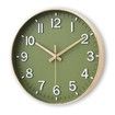 Silent Wall Clock Battery Operated 12 Inch Non Ticking Modern Living Room Bedroom Kitchen Office Classroom Decor Olive Green Gold Stylish Timepiece