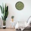 Silent Wall Clock Battery Operated 12 Inch Non Ticking Modern Living Room Bedroom Kitchen Office Classroom Decor Olive Green Gold Stylish Timepiece