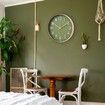 Silent Wall Clock Battery Operated 12 Inch Non Ticking Modern Living Room Bedroom Kitchen Office Classroom Decor Olive Green Gold Stylish Timepiece
