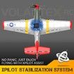 RC Plane P51D Mustang RTF for Beginners,2.4Ghz 4CH Remote Control Airplane Easy to Fly with Gyro Stabilization,Outdoor Hobby Toy Gift (Red)