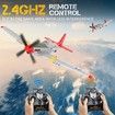 RC Plane P51D Mustang RTF for Beginners,2.4Ghz 4CH Remote Control Airplane Easy to Fly with Gyro Stabilization,Outdoor Hobby Toy Gift (Red)