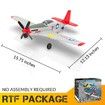 RC Plane P51D Mustang RTF for Beginners,2.4Ghz 4CH Remote Control Airplane Easy to Fly with Gyro Stabilization,Outdoor Hobby Toy Gift (Red)