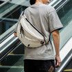 Theft Sling Bag Oxford Cloth Crossbody Bag for Men Anti-theft Shoulder Sling Multifunction Short Trip Messenger Chest Bags Color White