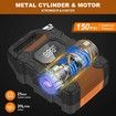 Tire Inflator,Portable Air Compressor,150 PSI Cordless Air Pump for Car Tires,Faster Inflation,Car Tire Pump(Orange)