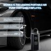 Portable Tire Inflator - 150 PSI Electric Air Compressor, Cordless Automatic Pump, Fast Inflation, Digital Pressure Gauge, LED Light