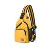 Crossbody Sling Backpacks Sling Bag for Men Women Hiking Daypack with Earphone Hole Travel Daypack Color Yellow