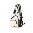 Crossbody Sling Backpacks Sling Bag for Men Women Hiking Daypack with Earphone Hole Travel Daypack Color White