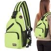 Crossbody Sling Backpacks Sling Bag for Men Women Hiking Daypack with Earphone Hole Travel Daypack Color Green