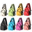 Crossbody Sling Backpacks Sling Bag for Men Women Hiking Daypack with Earphone Hole Travel Daypack Color Green