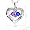 Custom Personalized Couple Name Birthstone Necklace Gift Valentine's Anniversary Jewelry Love