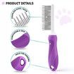 Pet Detangling Comb with Long And Short Stainless Steel Teeth for Removing Matted Fur Detangler Tool Accessories for Safe And Gentle DIY Pets Grooming