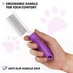 Pet Detangling Comb with Long And Short Stainless Steel Teeth for Removing Matted Fur Detangler Tool Accessories for Safe And Gentle DIY Pets Grooming