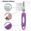 Pet Fur Rake Comb Brush Tool Rake Brush for Dog And Cat Comb with Steel Safety Blades Metal Dog Comb for Detangling Matted or Knotted Undercoat Hair