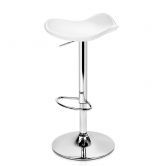 Artiss 2x Gas Lift Bar Stools Swivel Chairs Leather Chrome - White