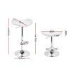 Artiss 2x Gas Lift Bar Stools Swivel Chairs Leather Chrome - White