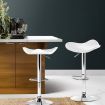 Artiss 2x Gas Lift Bar Stools Swivel Chairs Leather Chrome - White