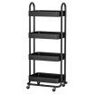 Artiss Storage Trolley Kitchen Cart 4 Tiers Black