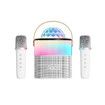Karaoke Machine, Mini Portable Bluetooth Speaker Wireless with 2 Wireless Mics for Kids Singing Machine,Disco LED Lights for Trave Home Party