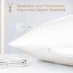 1Pcs 100% Pure Mulberry Silk Pillowcase for Hair and Skin, Allergen Resistant Dual Sides, 600 Thread Count Silk Bed Pillow Cases with Hidden Zipper, Standard Size,51 x 66 cm, White