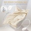 1Pcs 100% Pure Mulberry Silk Pillowcase for Hair and Skin, Allergen Resistant Dual Sides, 600 Thread Count Silk Bed Pillow Cases with Hidden Zipper, Standard Size,51 x 66 cm, Champagne