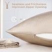 1Pcs 100% Pure Mulberry Silk Pillowcase for Hair and Skin, Allergen Resistant Dual Sides, 600 Thread Count Silk Bed Pillow Cases with Hidden Zipper, Standard Size,51 x 66 cm, Taupe