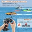 15+ MPH RC Boat LED Lights Fast RC Boat Toys Pool Lake Remote Control Speed Boat 2.4Ghz Race Boats Outdoor Pool Toys Green Water Sports col.Orange