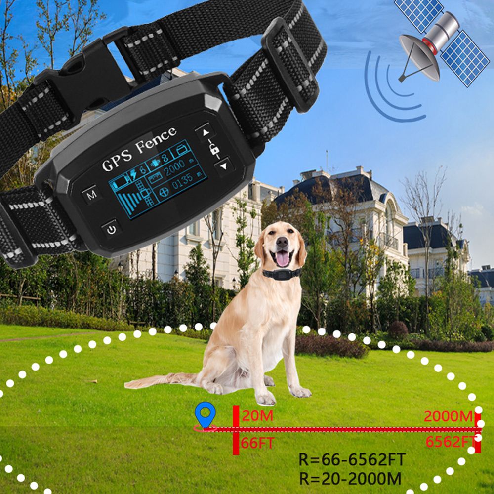 Wireless GPS Dog Fence Rechargeable Waterproof Electric Dog Collar 20