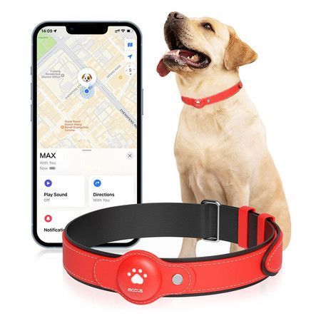 GPS Tracker Dogs 2in1 Pet Smart Collar iOS Only Realtime Location Soft PU Comfortable Puppy Tracking Tag Locator No Monthly Fee Included Safety Device