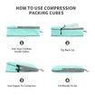 6 Set Compression Packing Cubes for Suitcases,Travel Organizer Bags for Luggage, Travel Accessories and Essentials (Lake Blue)