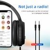 FM Radio Headphones Wireless Portable Rechargeable Ear Muffs Best Reception Jogging Mowing Cycling Meeting Headset Lightweight Comfortable