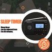 Portable Digital Radio AM FM Shortwave Radios Rechargeable Tuner Presets Micro SD AUX Record Bass Speaker Black Audio Receiver