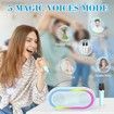 Kids Karaoke Machine, Portable Bluetooth Karaoke Speaker with 2 Willess Microphones and LED Lights for Home Parties Birthday Gifts for Girls (Blue)