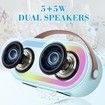 Kids Karaoke Machine, Portable Bluetooth Karaoke Speaker with 2 Willess Microphones and LED Lights for Home Parties Birthday Gifts for Girls (Blue)