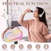 Kids Karaoke Machine, Portable Bluetooth Karaoke Speaker with 2 Willess Microphones and LED Lights for Home Parties Birthday Gifts for Girls (Pink)
