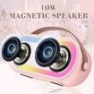 Kids Karaoke Machine, Portable Bluetooth Karaoke Speaker with 2 Willess Microphones and LED Lights for Home Parties Birthday Gifts for Girls (Pink)