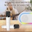 Kids Karaoke Machine, Portable Bluetooth Karaoke Speaker with 2 Willess Microphones and LED Lights for Home Parties Birthday Gifts for Girls (White)