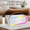 Kids Karaoke Machine, Portable Bluetooth Karaoke Speaker with 2 Willess Microphones and LED Lights for Home Parties Birthday Gifts for Girls (White)