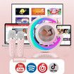 Karaoke Machine for Kids,Portable Bluetooth Karaoke Speaker,with 2 Microphones and LED Light,Ideal Gifts for Girls Boys Home Party