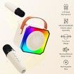 Mini Karaoke Machine for Kids,Portable Bluetooth Speaker with 2 Wireless Microphones for Home Party and Outdoor(Beige)